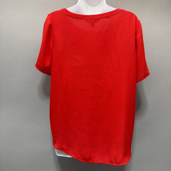 banana republic woman's red Short Sleeve Career Blouse size Small - Picture 2 of 7